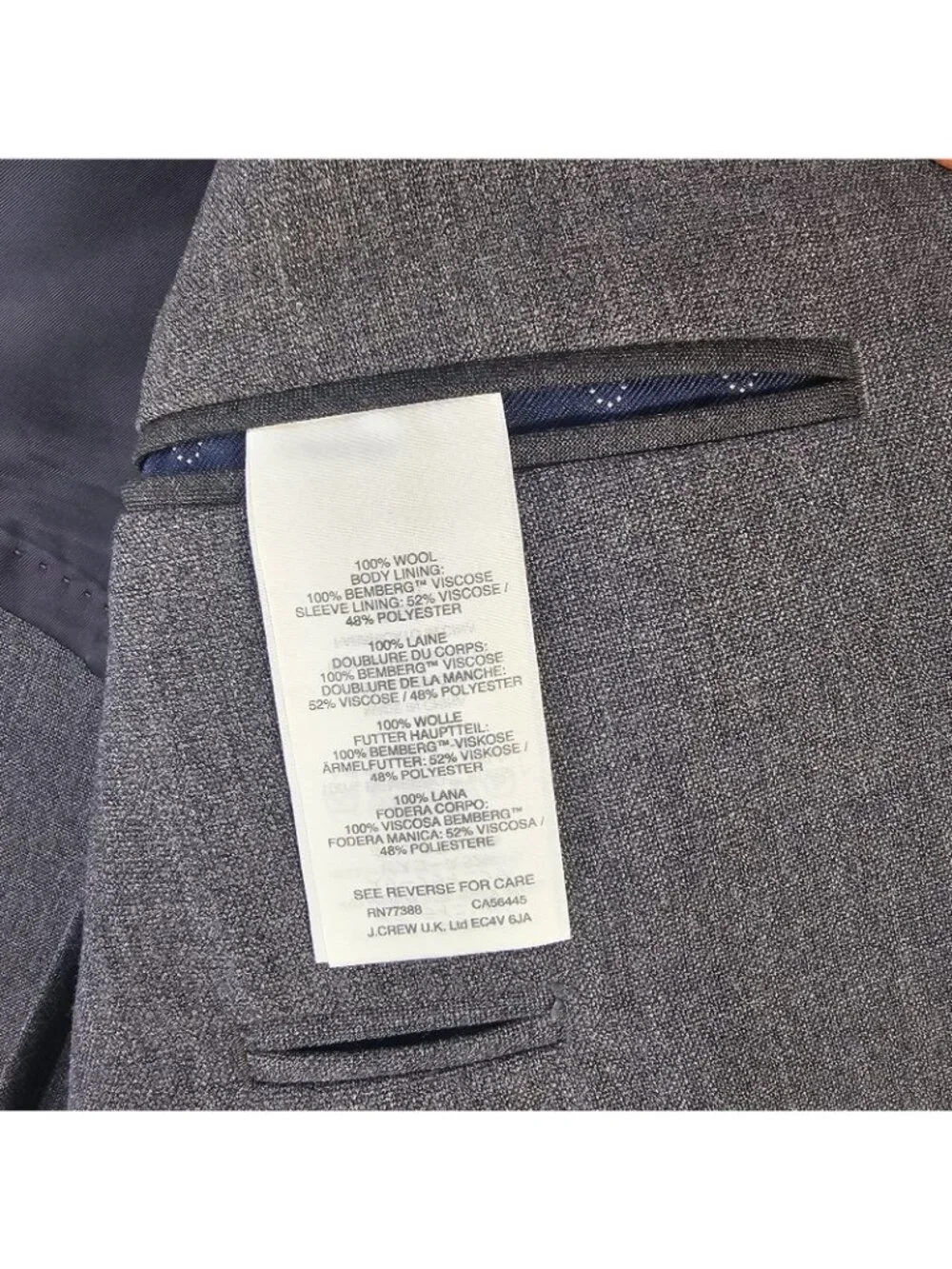 J.Crew Ludlow Gray Wool unstructured 40L suit Jacket blazer only